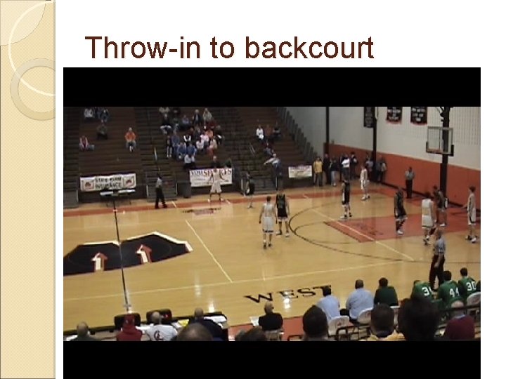 Throw-in to backcourt 