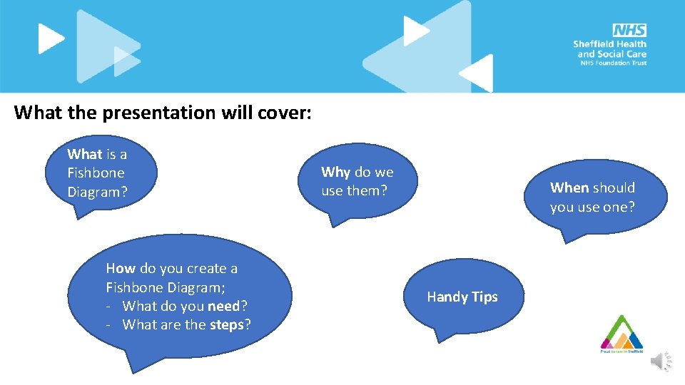 What the presentation will cover: What is a Fishbone Diagram? How do you create