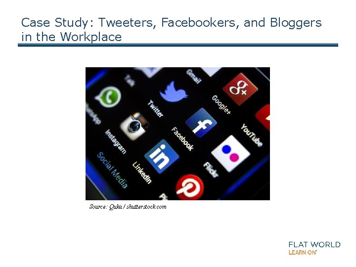 Case Study: Tweeters, Facebookers, and Bloggers in the Workplace Source: Quka / shutterstock. com