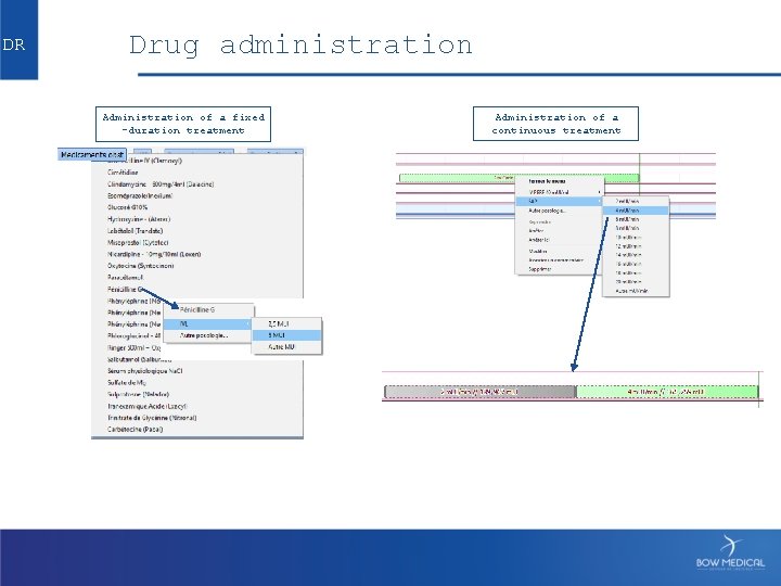 DR Drug administration Administration of a fixed -duration treatment Administration of a continuous treatment