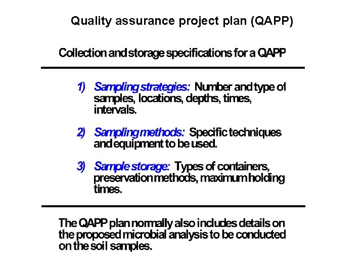 Quality assurance project plan (QAPP)  Quality assurance project plan (QAPP)
