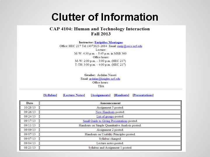 Clutter of Information 