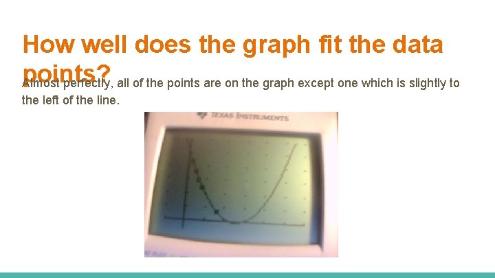 How well does the graph fit the data points? Almost perfectly, all of the How well does the graph fit the data points? Almost perfectly, all of the