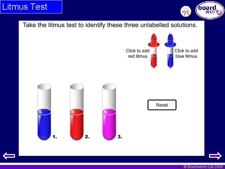 Litmus Test © Boardworks Ltd 2003 