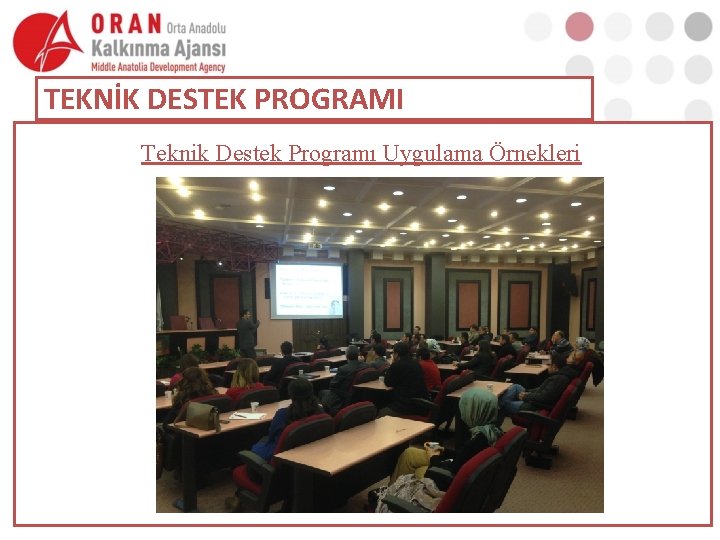 TEKNİK DESTEK PROGRAMI Teknik Destek Programı Uygulama Örnekleri 