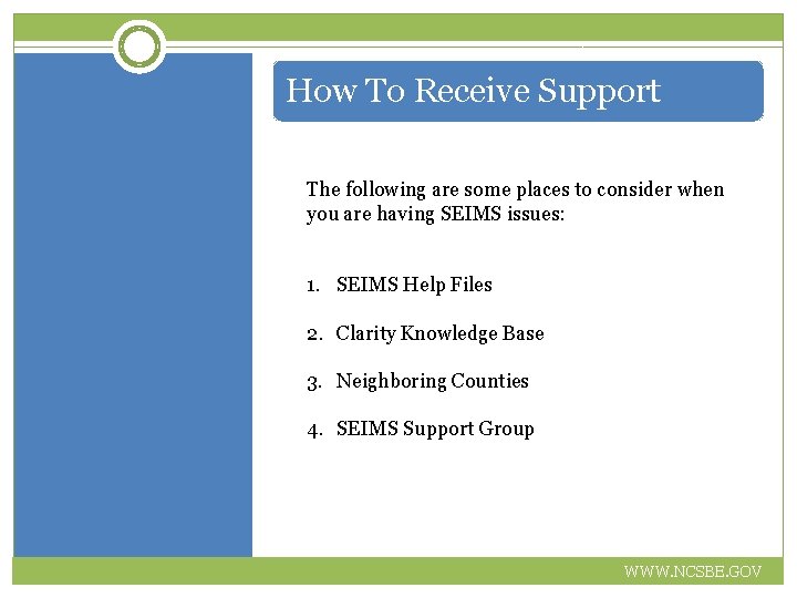 How To Receive Support The following are some places to consider when you are