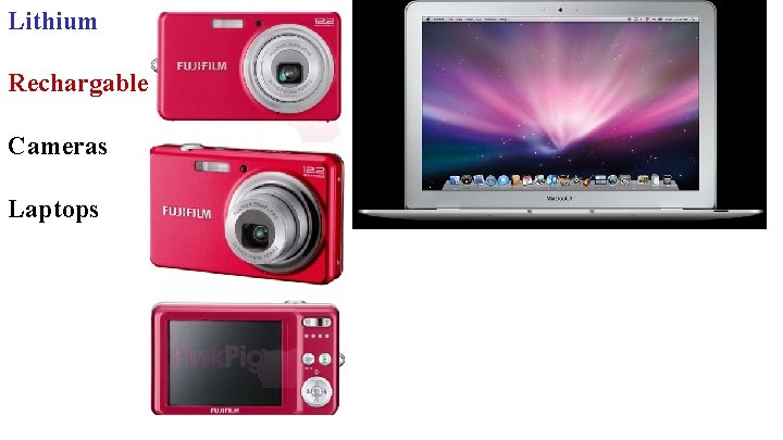 Lithium Rechargable Cameras Laptops 