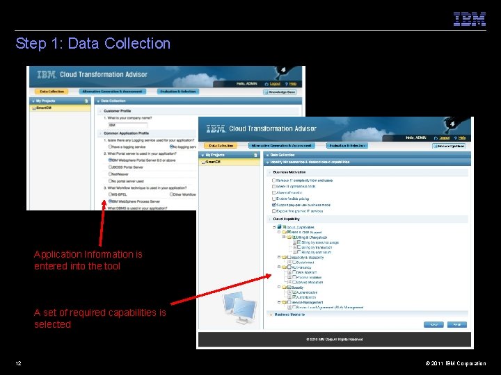 Step 1: Data Collection Application Information is entered into the tool A set of