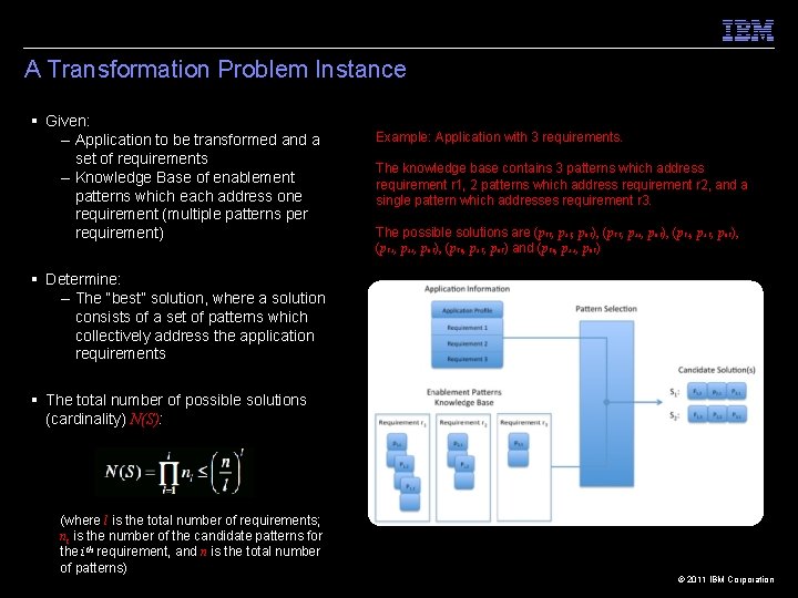 A Transformation Problem Instance § Given: – Application to be transformed and a set