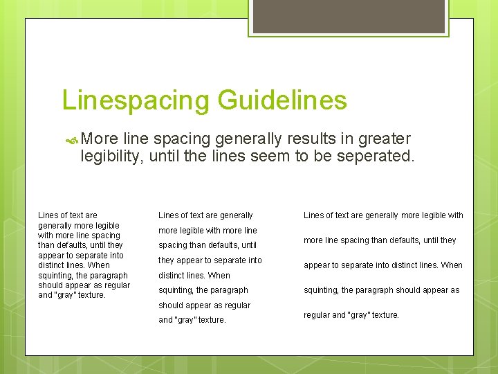 TYPOGRAPH Y Vocabulary Guidelines Ty pog ra phy