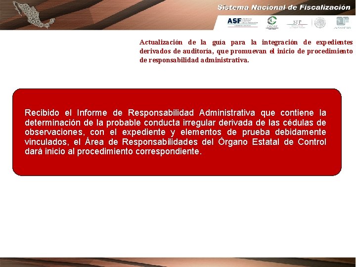 Actualización de la guía para la integración de expedientes derivados de auditoría, que promuevan