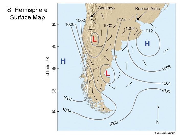 S. Hemisphere Surface Map 