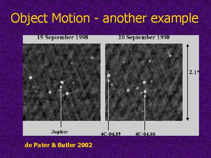 Object Motion - another example de Pater & Butler 2002 