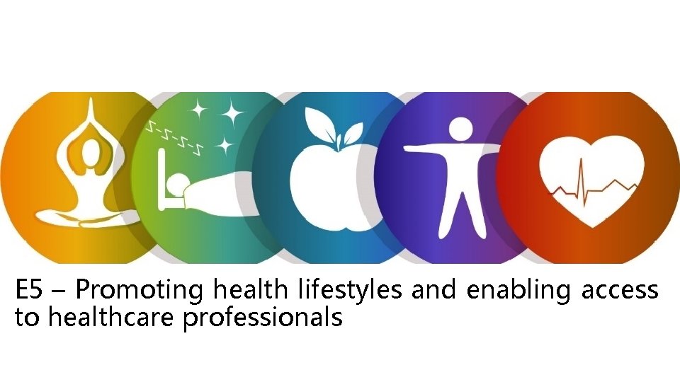 E 5 – Promoting health lifestyles and enabling access to healthcare professionals 