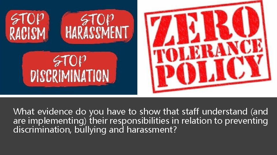 What evidence do you have to show that staff understand (and are implementing) their