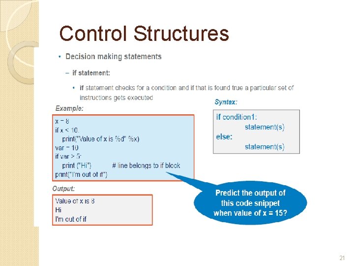 Control Structures 21 