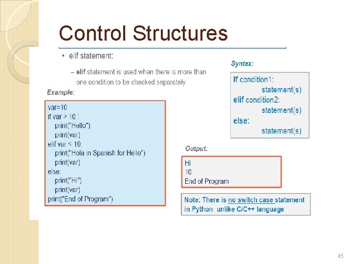 Control Structures 45 