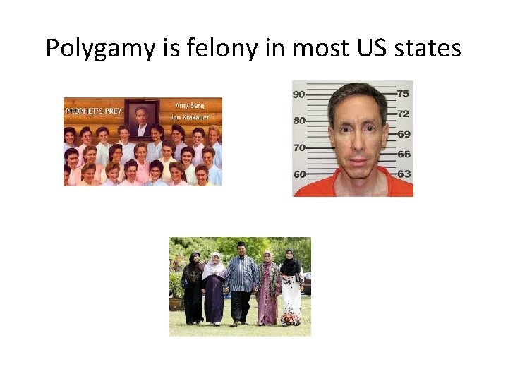 Polygamy is felony in most US states 