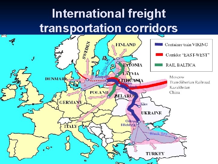 International freight transportation corridors 