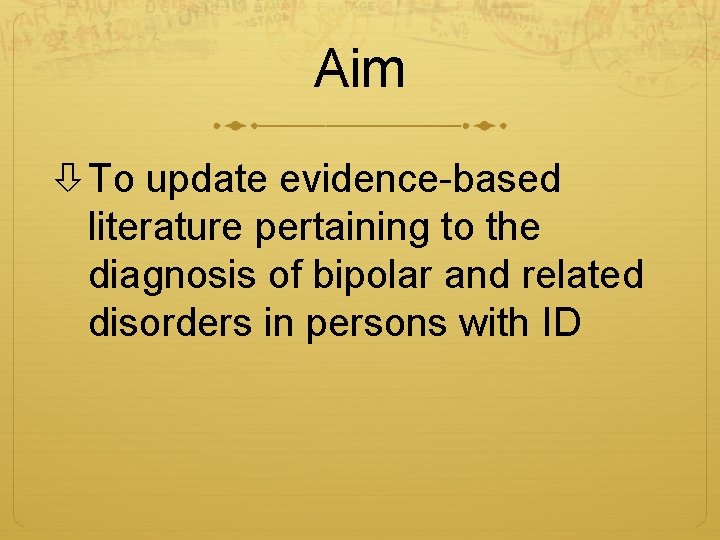 Aim To update evidence-based literature pertaining to the diagnosis of bipolar and related disorders