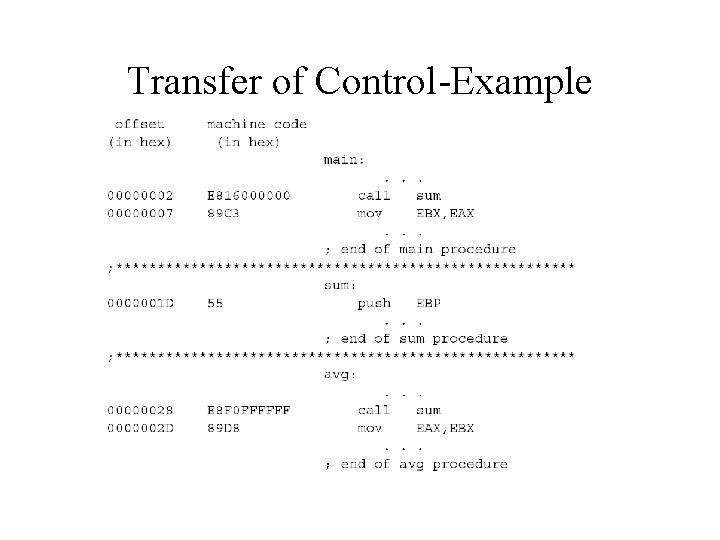 Transfer of Control-Example 