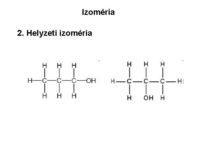 Izoméria 2. Helyzeti izoméria 