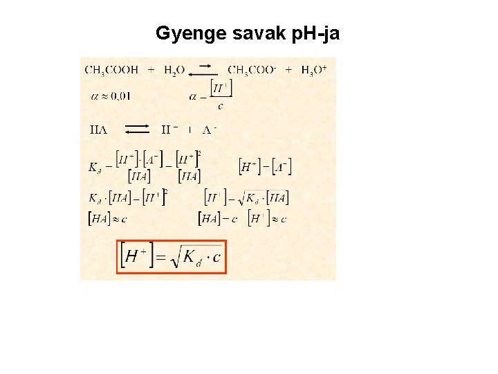 Gyenge savak p. H-ja 