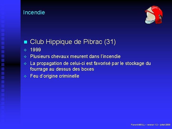 Incendie n Club Hippique de Pibrac (31) v 1999 Plusieurs chevaux meurent dans l’incendie
