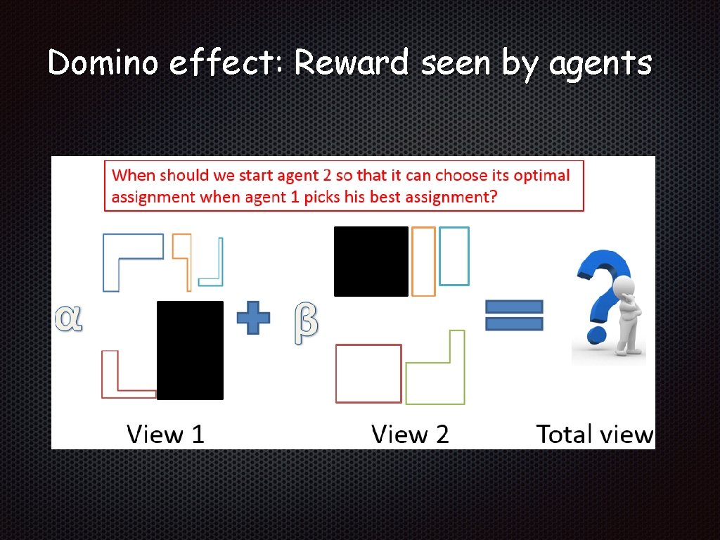 Domino effect: Reward seen by agents 