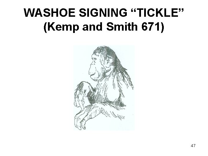 WASHOE SIGNING “TICKLE” (Kemp and Smith 671) 47 