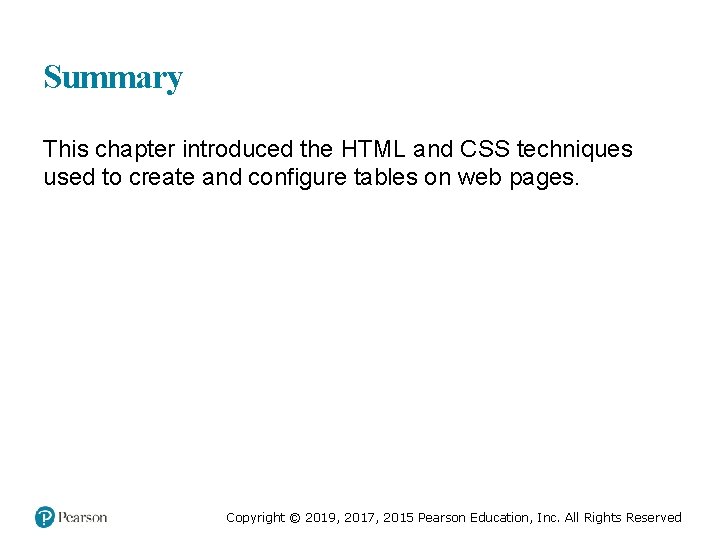 Summary This chapter introduced the HTML and CSS techniques used to create and configure