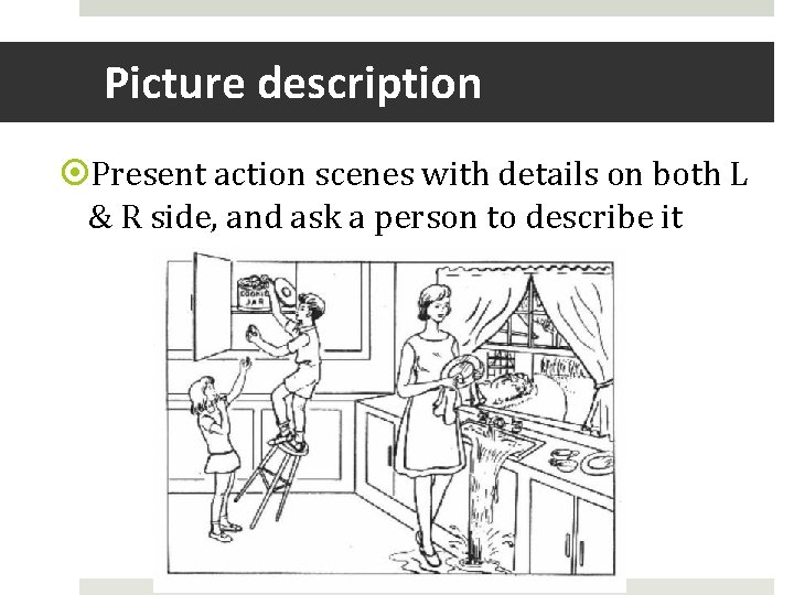 Picture description Present action scenes with details on both L & R side, and