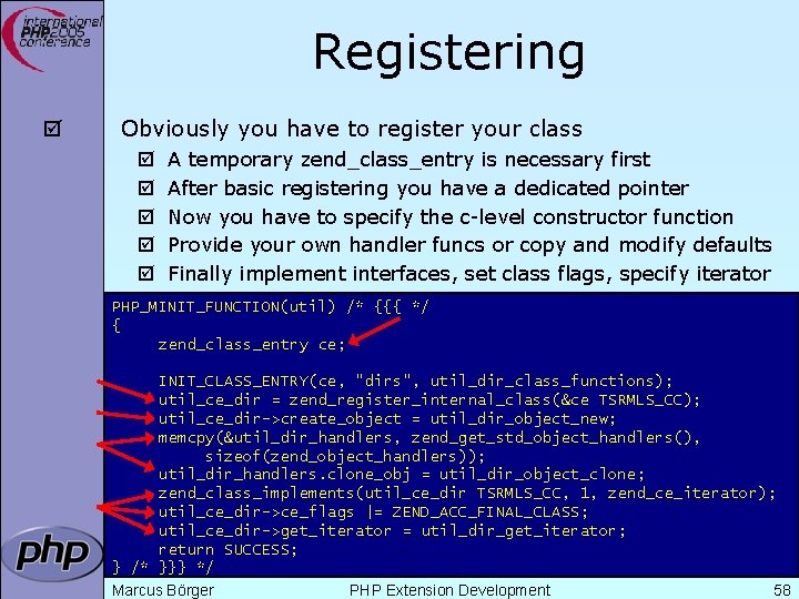 Registering þ Obviously you have to register your class þ þ þ A temporary