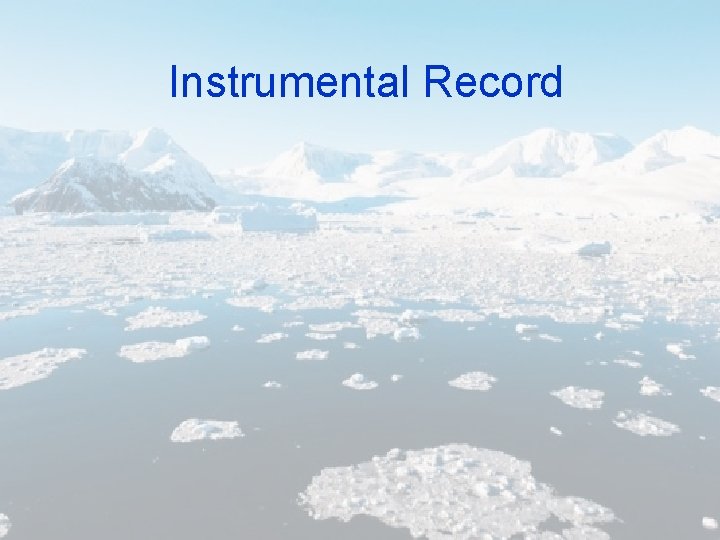 Instrumental Record 