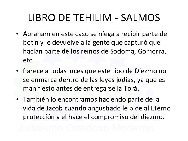 LIBRO DE TEHILIM - SALMOS • Abraham en este caso se niega a recibir