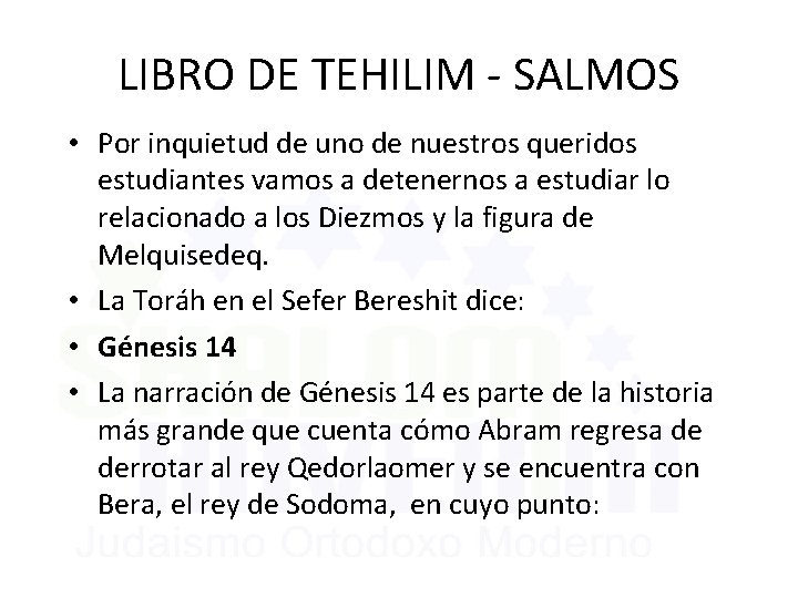 LIBRO DE TEHILIM - SALMOS • Por inquietud de uno de nuestros queridos estudiantes