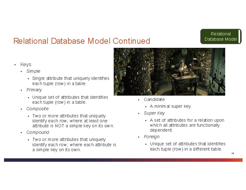 Relational Database Model Continued ▪ Relational Database Model Keys ▪ Simple Single attribute that Relational Database Model Continued ▪ Relational Database Model Keys ▪ Simple Single attribute that