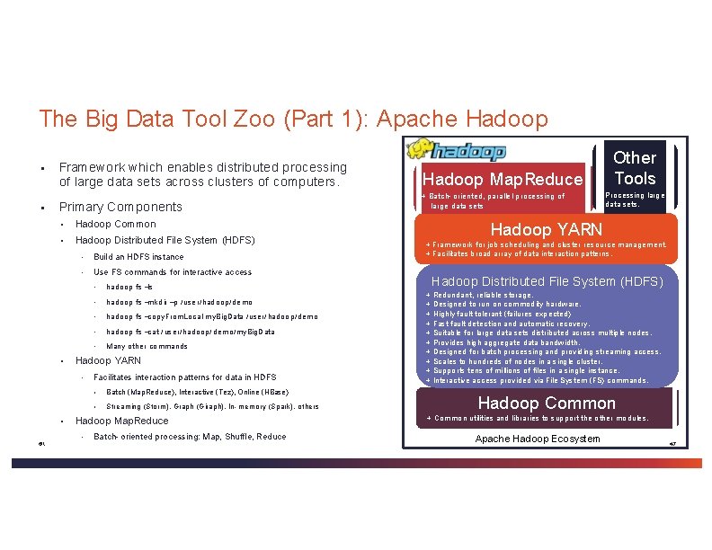 The Big Data Tool Zoo (Part 1): Apache Hadoop ▪ ▪ Framework which enables The Big Data Tool Zoo (Part 1): Apache Hadoop ▪ ▪ Framework which enables