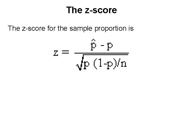 The z-score for the sample proportion is 