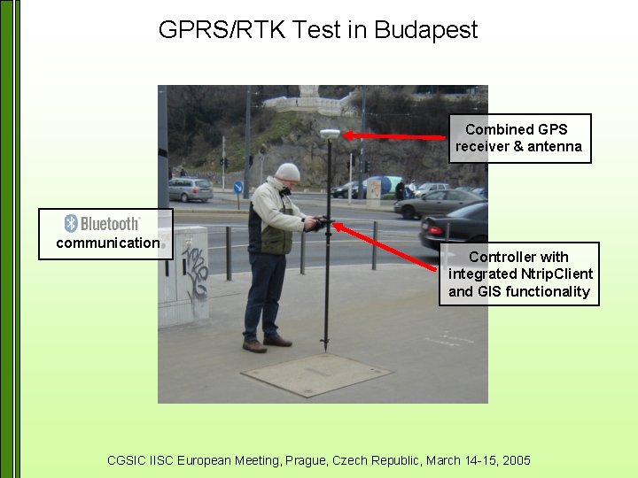 GPRS/RTK Test in Budapest Combined GPS receiver & antenna communication Controller with integrated Ntrip.