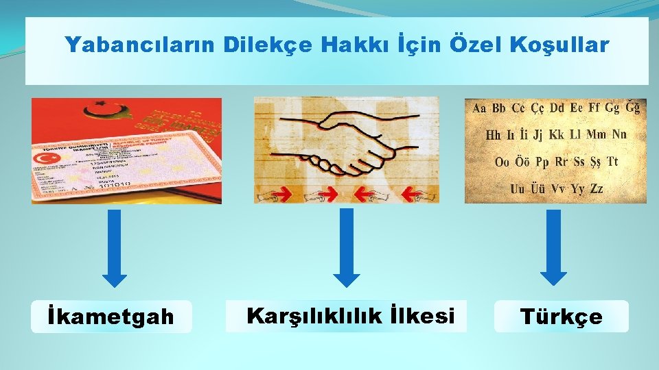 Yabancıların Dilekçe Hakkı İçin Özel Koşullar İkametgah Karşılıklılık İlkesi Türkçe 