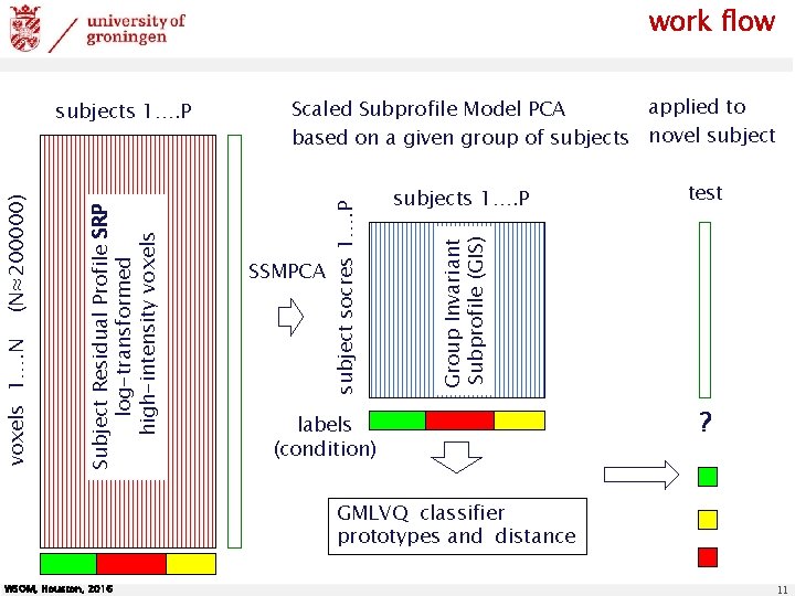 work flow applied to Scaled Subprofile Model PCA based on a given group of