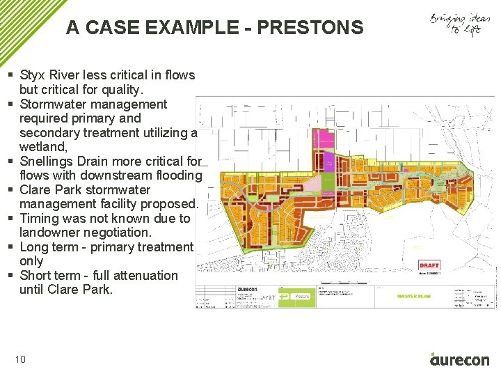A CASE EXAMPLE - PRESTONS § Styx River less critical in flows but critical