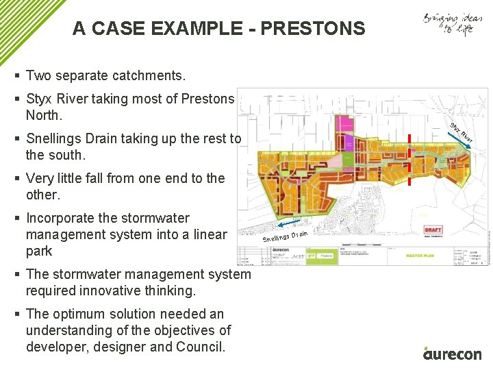 A CASE EXAMPLE - PRESTONS § Two separate catchments. § Styx River taking most