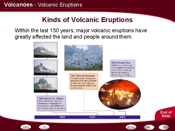 Volcanoes - Volcanic Eruptions Kinds of Volcanic Eruptions Within the last 150 years, major