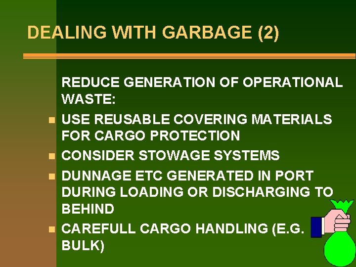 GARBAGE FROM SHIPS IS IT A PROBLEM DEFINITION