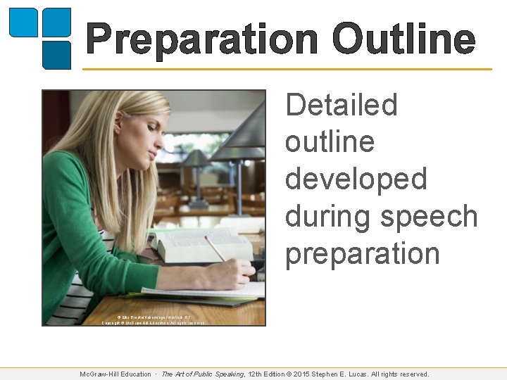 Preparation Outline Detailed outline developed during speech preparation © Ellis Bronte/Kalium/age fotostock RF Copyright