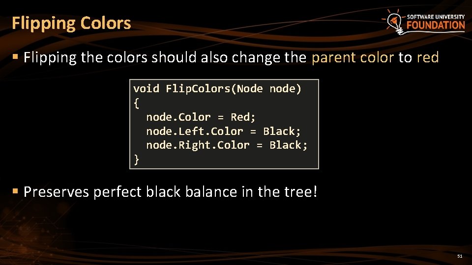 Flipping Colors § Flipping the colors should also change the parent color to red