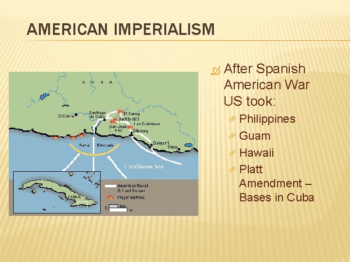 AMERICAN IMPERIALISM After Spanish American War US took: Philippines Guam Hawaii Platt Amendment –