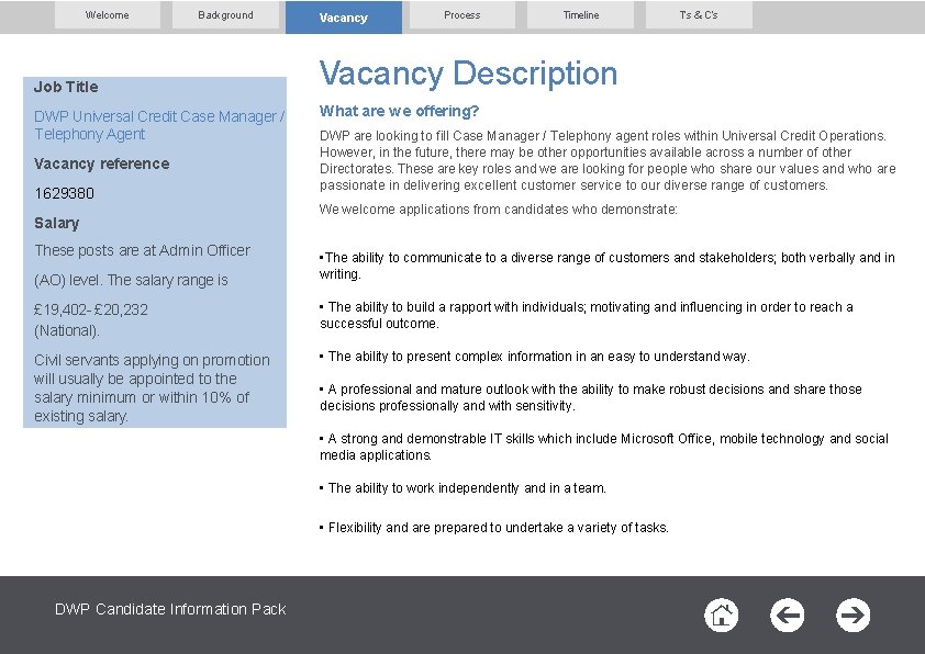 Welcome Background Job Title DWP Universal Credit Case Manager / Telephony Agent Vacancy reference